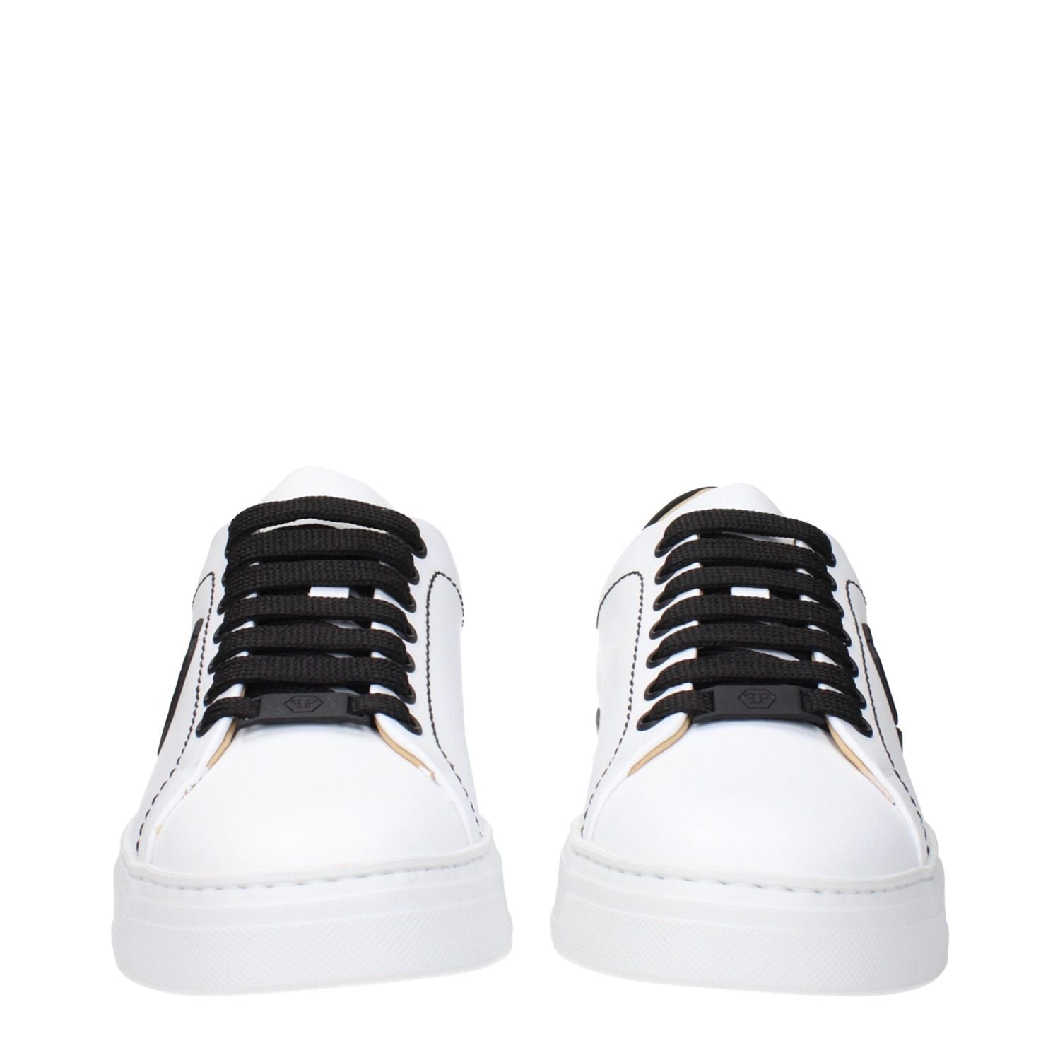 Philipp Plein White Leather Low Top Sneakers