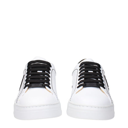 Philipp Plein White Leather Low Top Sneakers