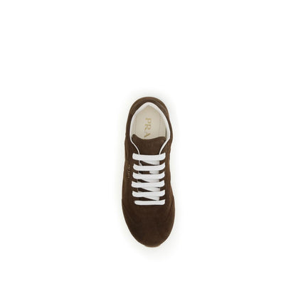 Prada Brown Calf Leather Bos Taurus Sneakers