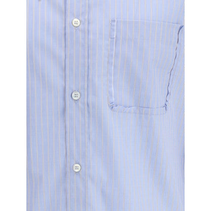 Margiela Blue Cotton Pattern Shirt