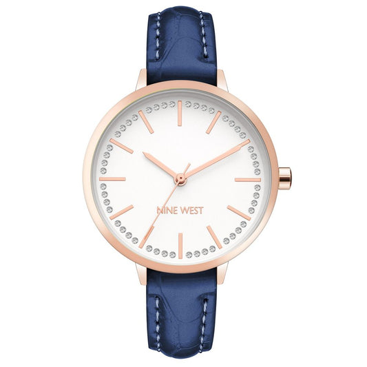 Nine West Blue Leather Dress Watch