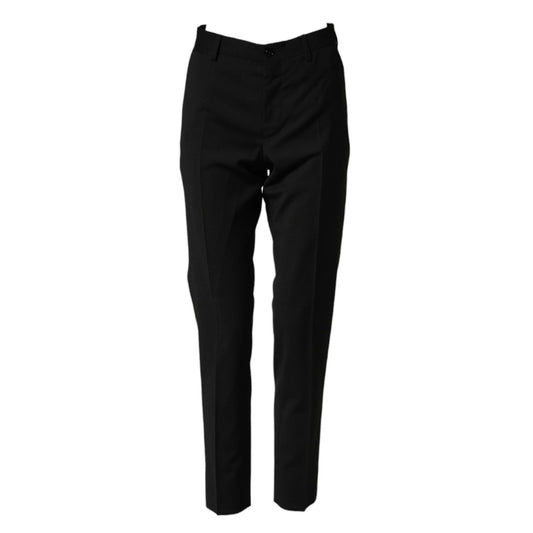 Dolce & Gabbana Black Wool Formal Dress Men Trouser Pants