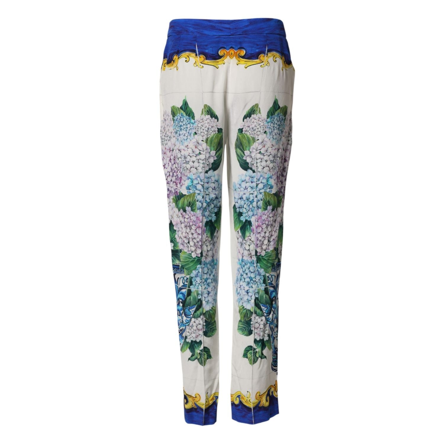 Dolce & Gabbana Multicolor Floral Pattern Straight Leg Pants