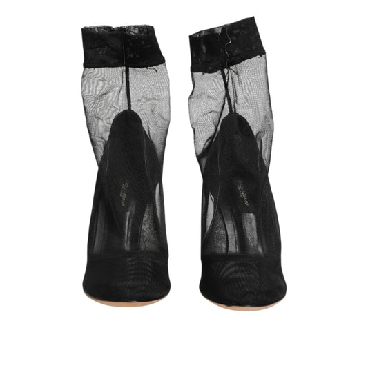 Dolce & Gabbana Black Nylon Stretch Mesh Sock Boots  Shoes