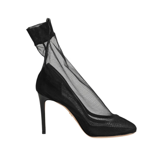 Dolce & Gabbana Black Nylon Stretch Mesh Sock Boots  Shoes