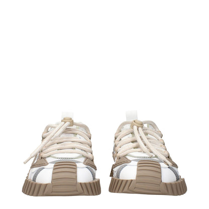 Dolce & Gabbana White Fabric Athletic Sneakers
