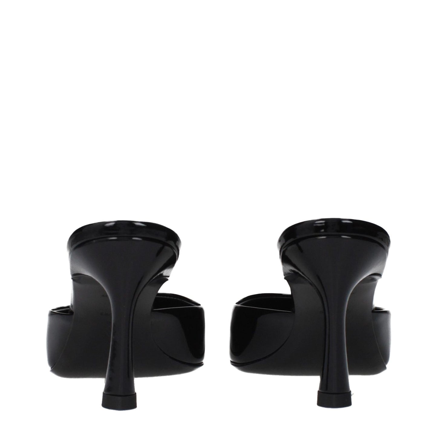 The Attico Black Leather Flat Sandals