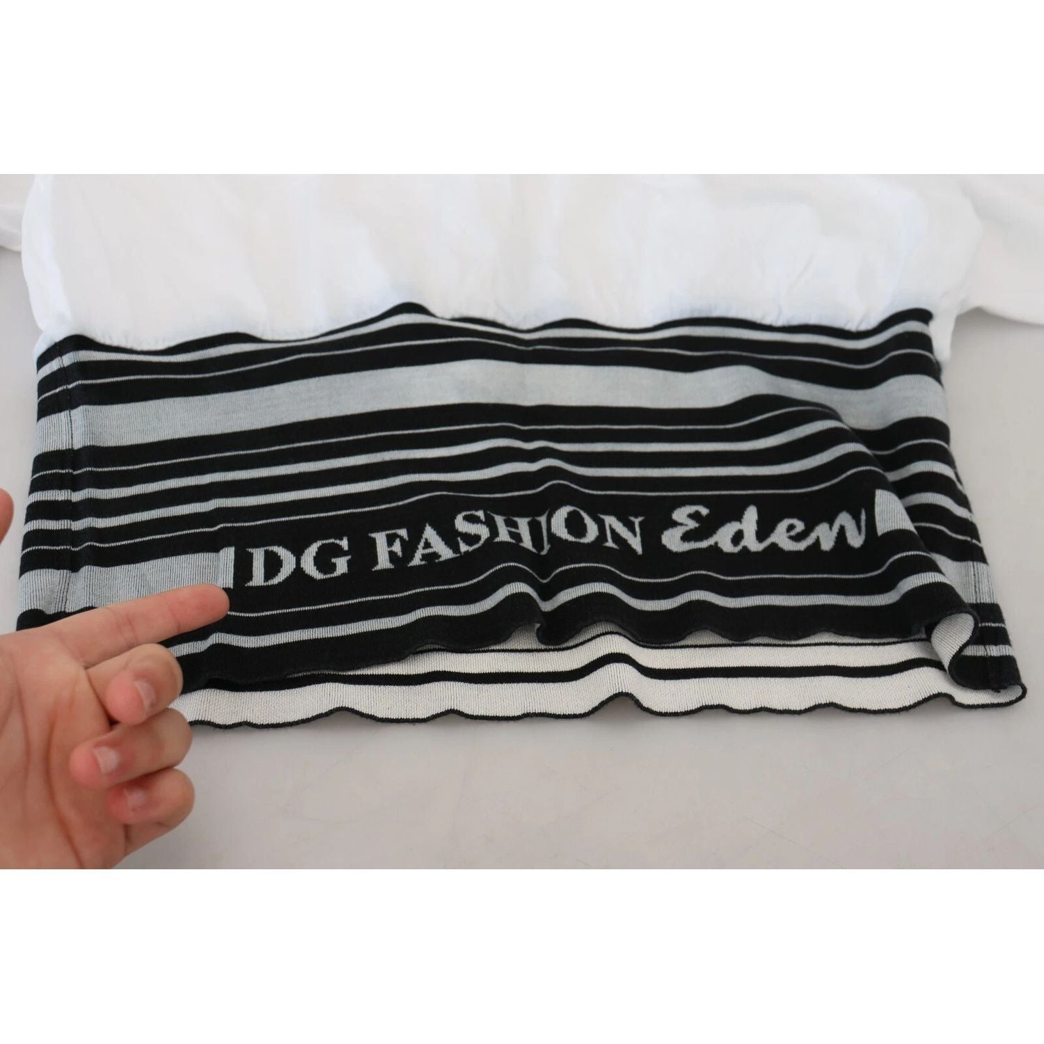 Dolce & Gabbana White Printed Short Sleeves Pullover Top