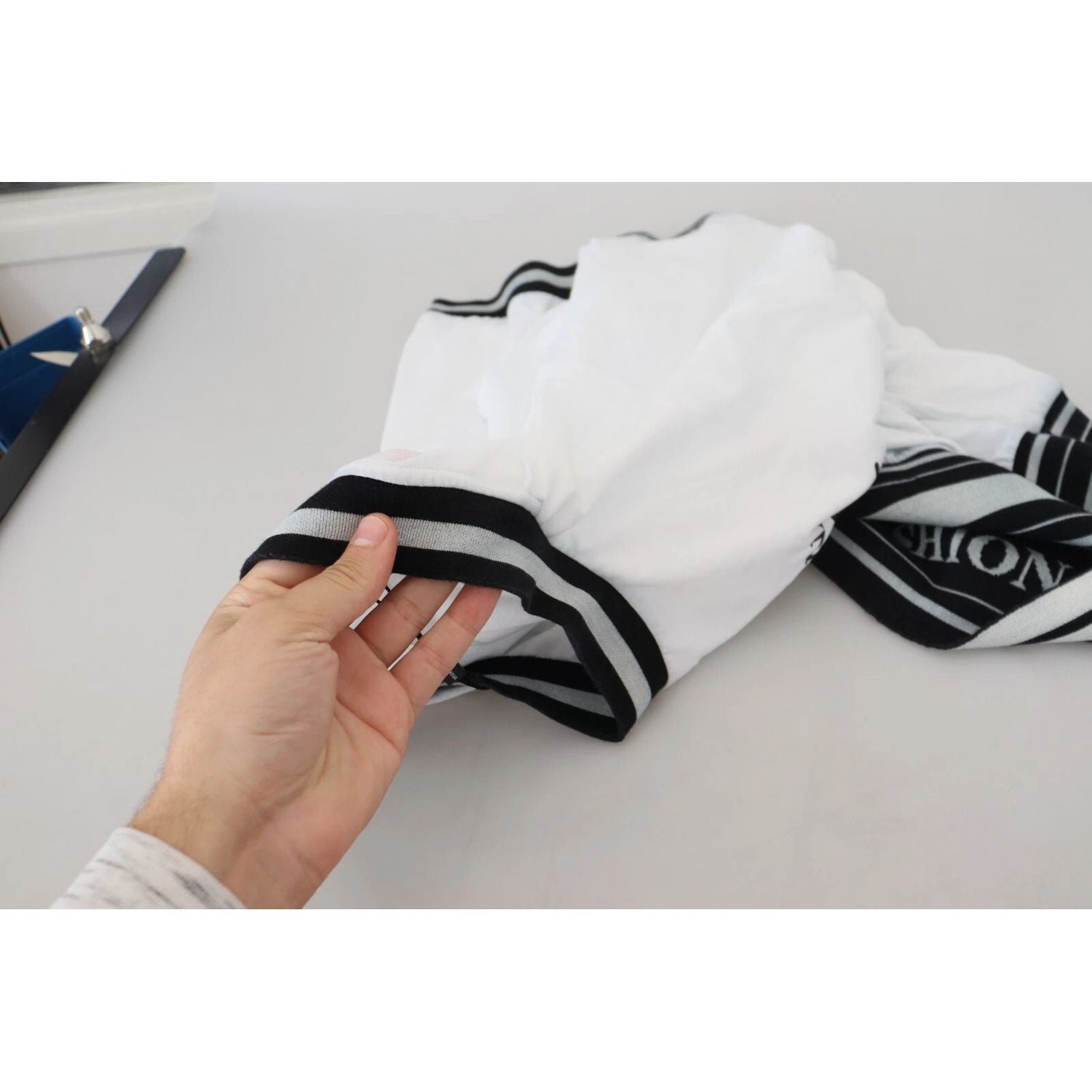 Dolce & Gabbana White Printed Short Sleeves Pullover Top