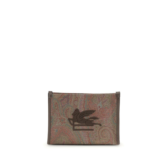 Etro Brown Calf Leather Bos Taurus Clutch Bag