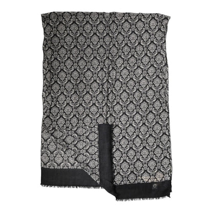 Dolce & Gabbana Black White Damask Patterned Lace Men Scarf