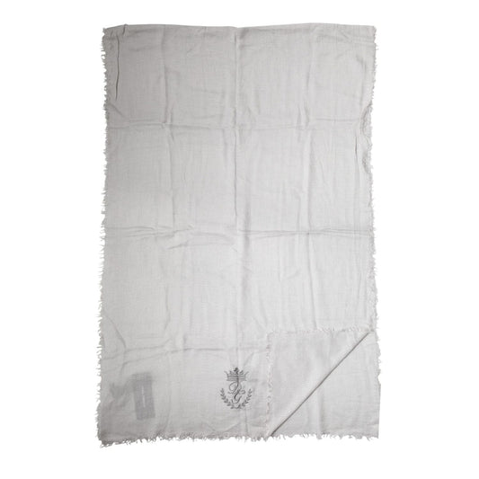 Dolce & Gabbana Gray Cashmere Knit Neck Wrap Shawl Scarf