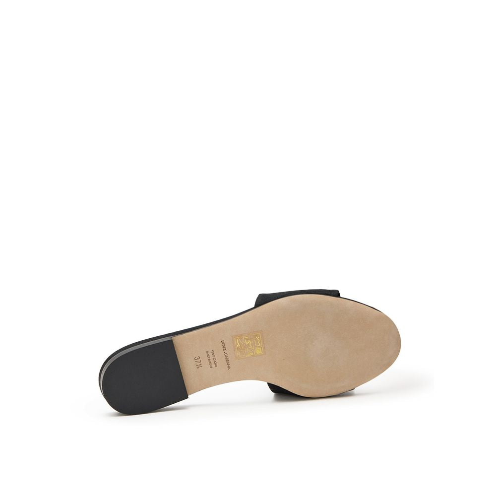 Dolce & Gabbana Black Polyester Slippers