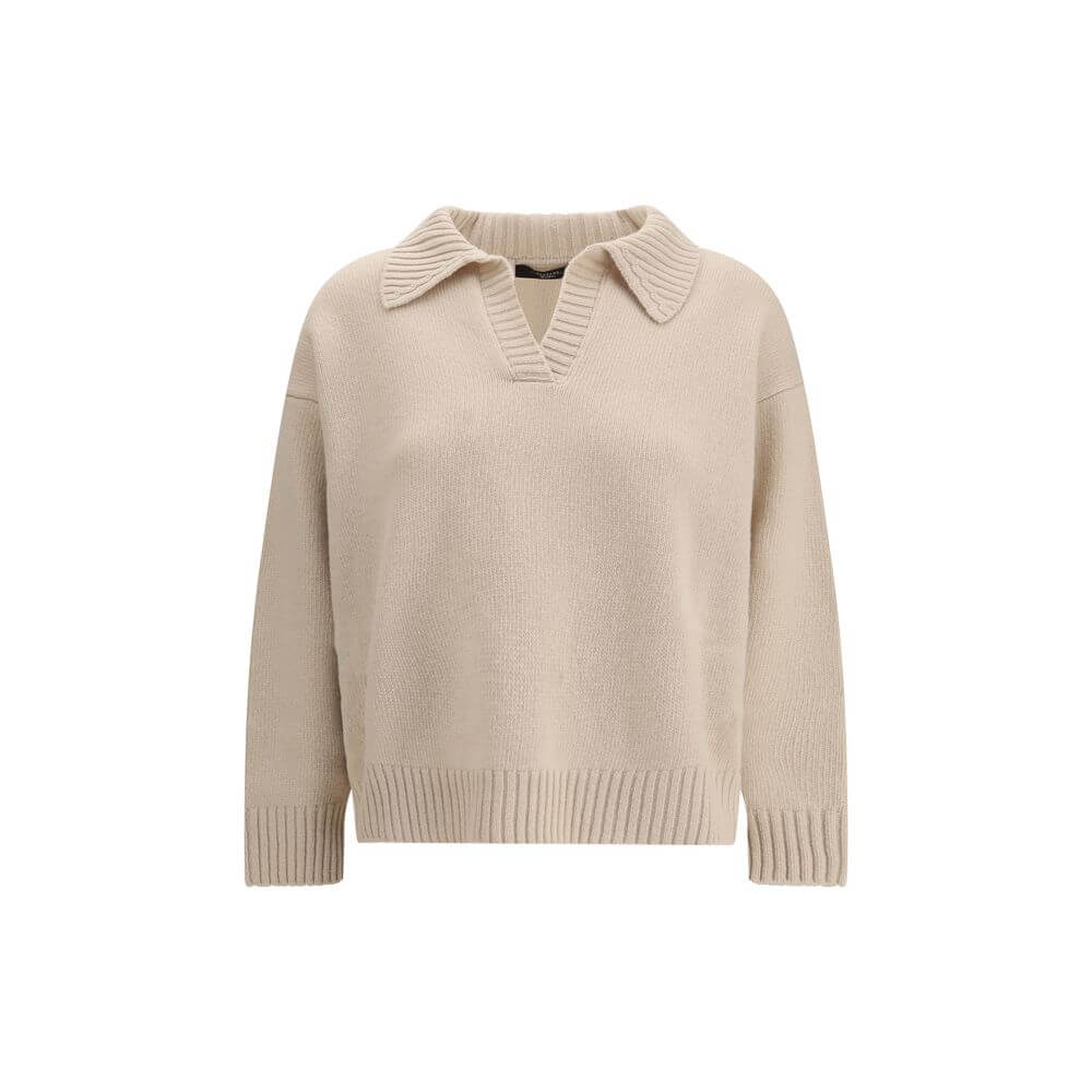 Max Mara Beige Fleece Wool Sweatshirt