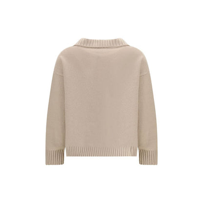 Max Mara Beige Fleece Wool Sweatshirt
