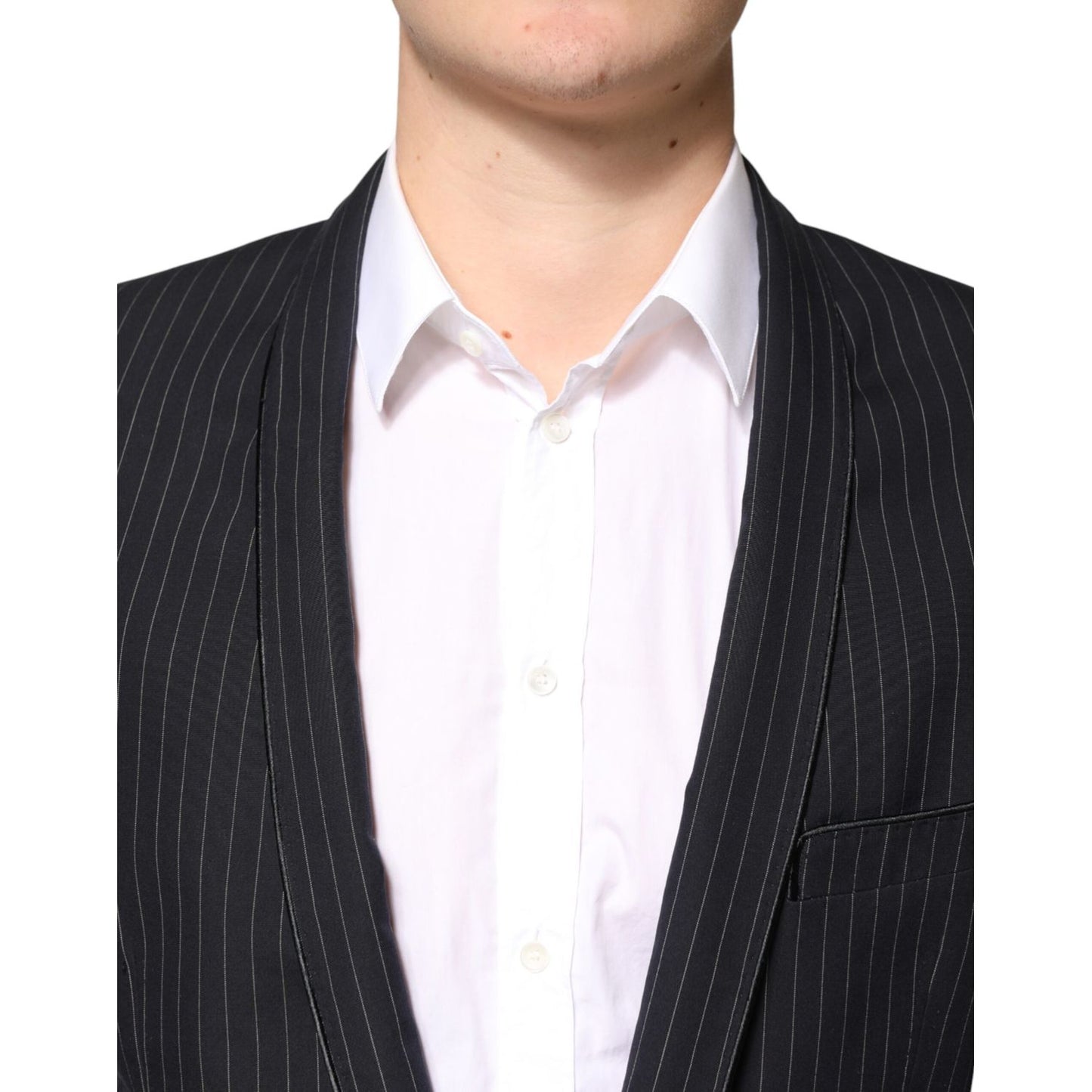 Dolce & Gabbana Black Stripes 1 Button Suit Jacket Blazer