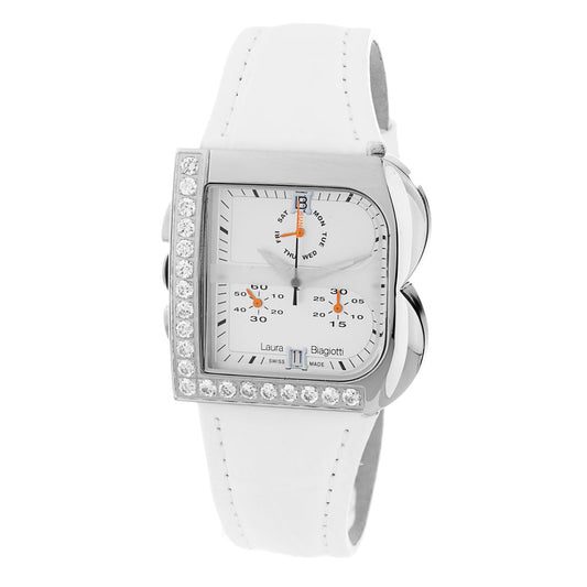 Laura Biagiotti White Leather Dress Watch