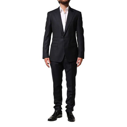 Dolce & Gabbana Black Wool Single Breasted Men 2 Piece Suit