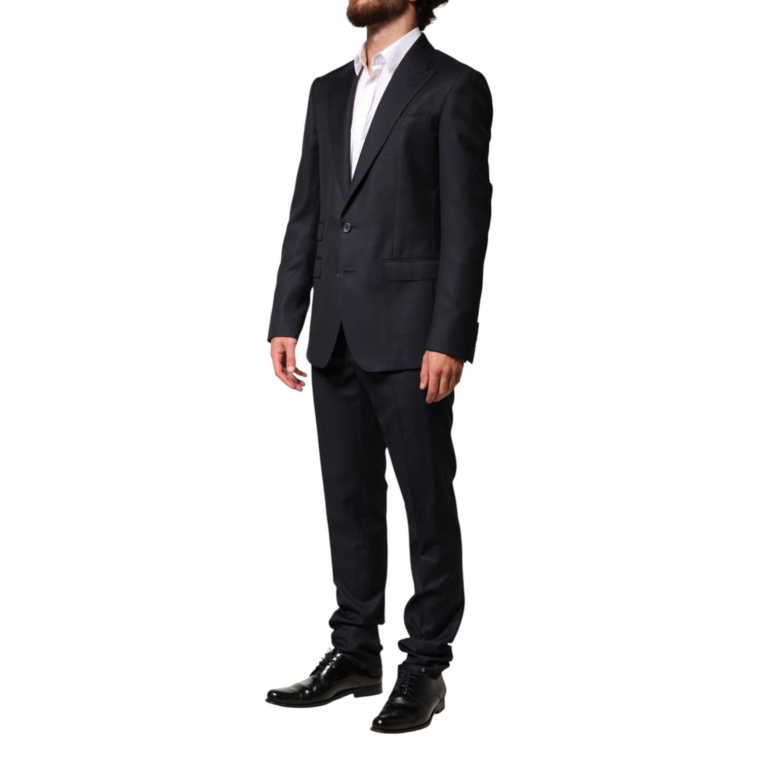 Dolce & Gabbana Black Wool Single Breasted Men 2 Piece Suit