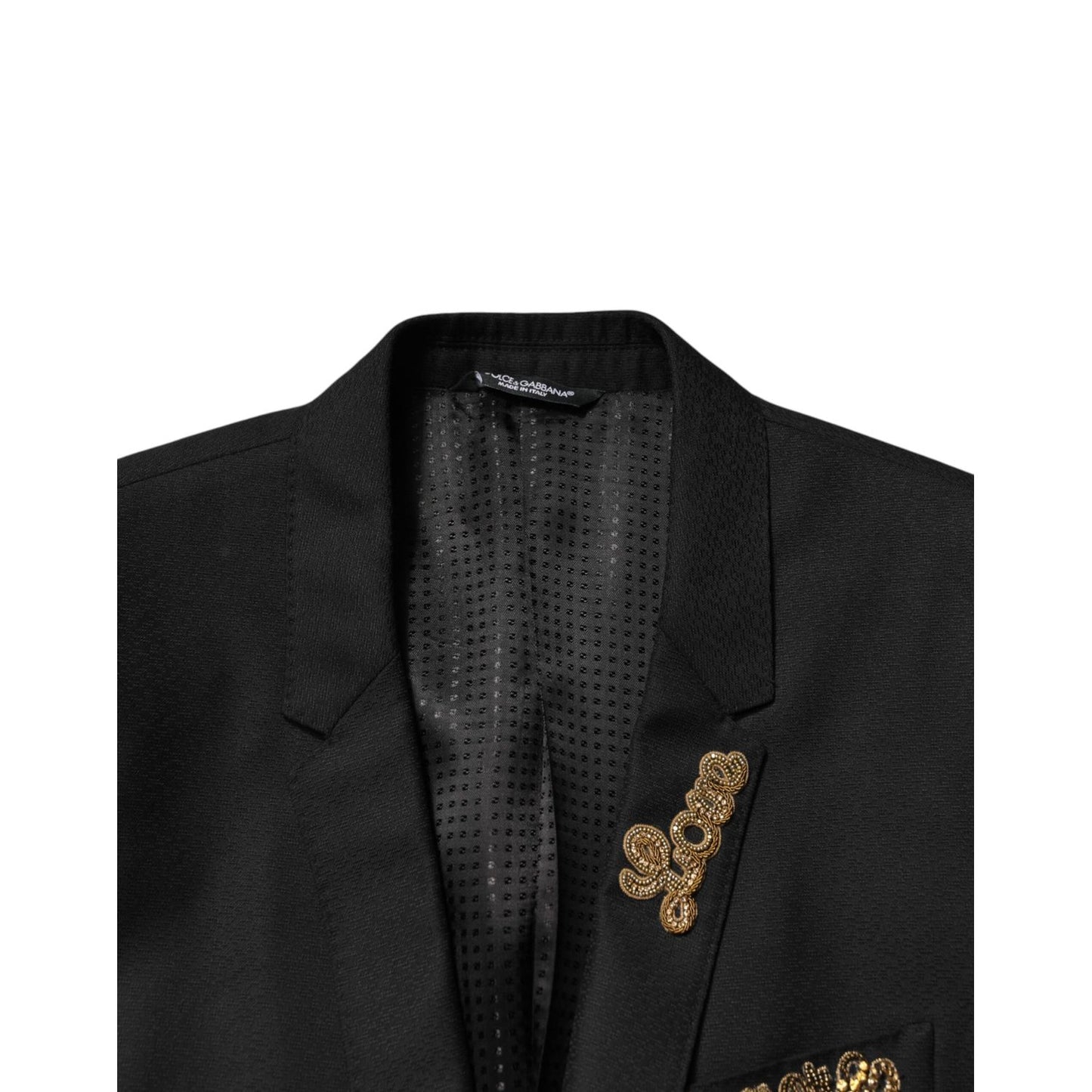Dolce & Gabbana Black Embellished Single Breasted 2 Pc Suit
