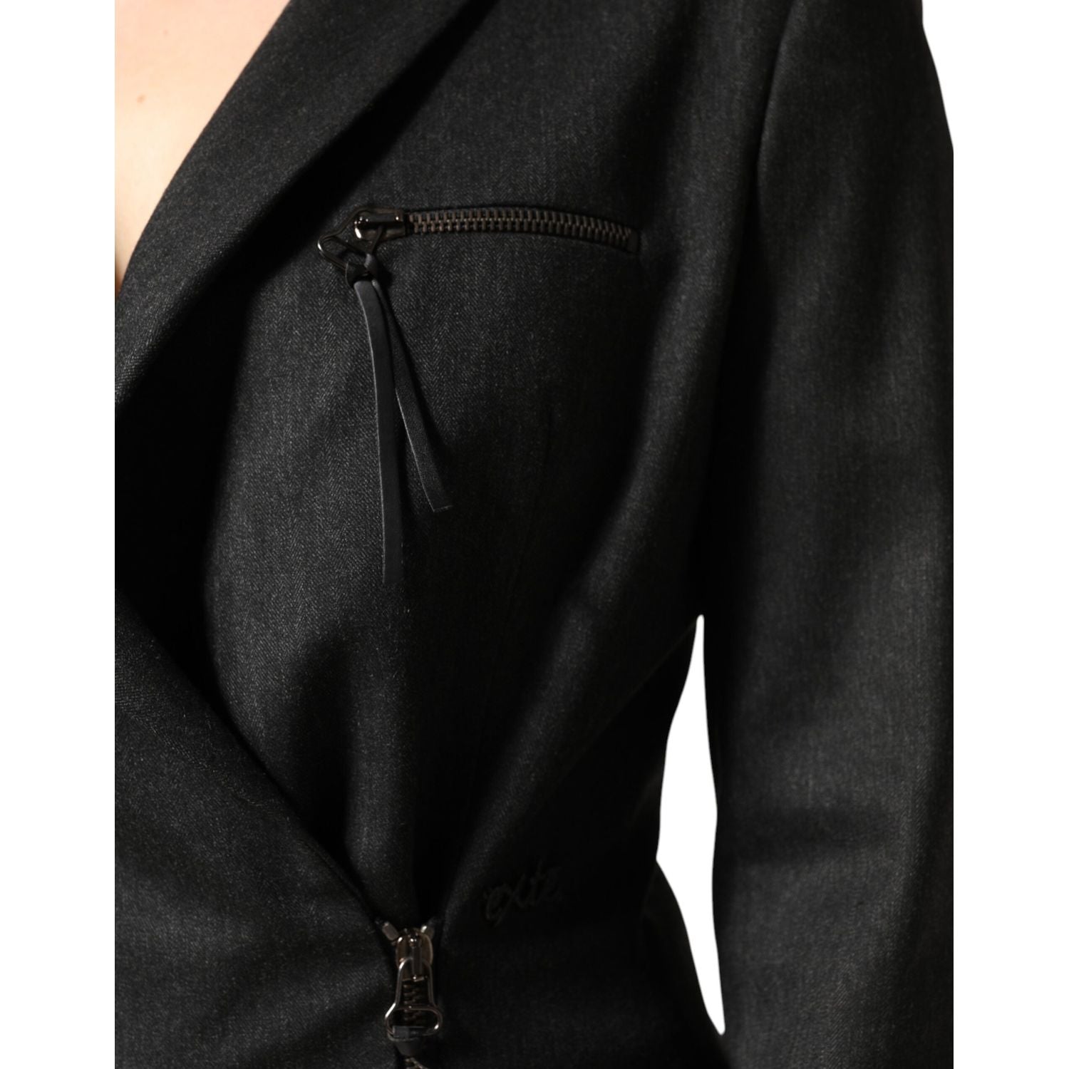 Exte Black Double Breasted Pants Blazer Jacket 2 Piece Suit