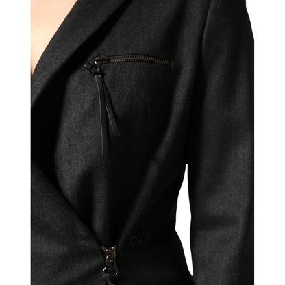 Exte Black Double Breasted Pants Blazer Jacket 2 Piece Suit