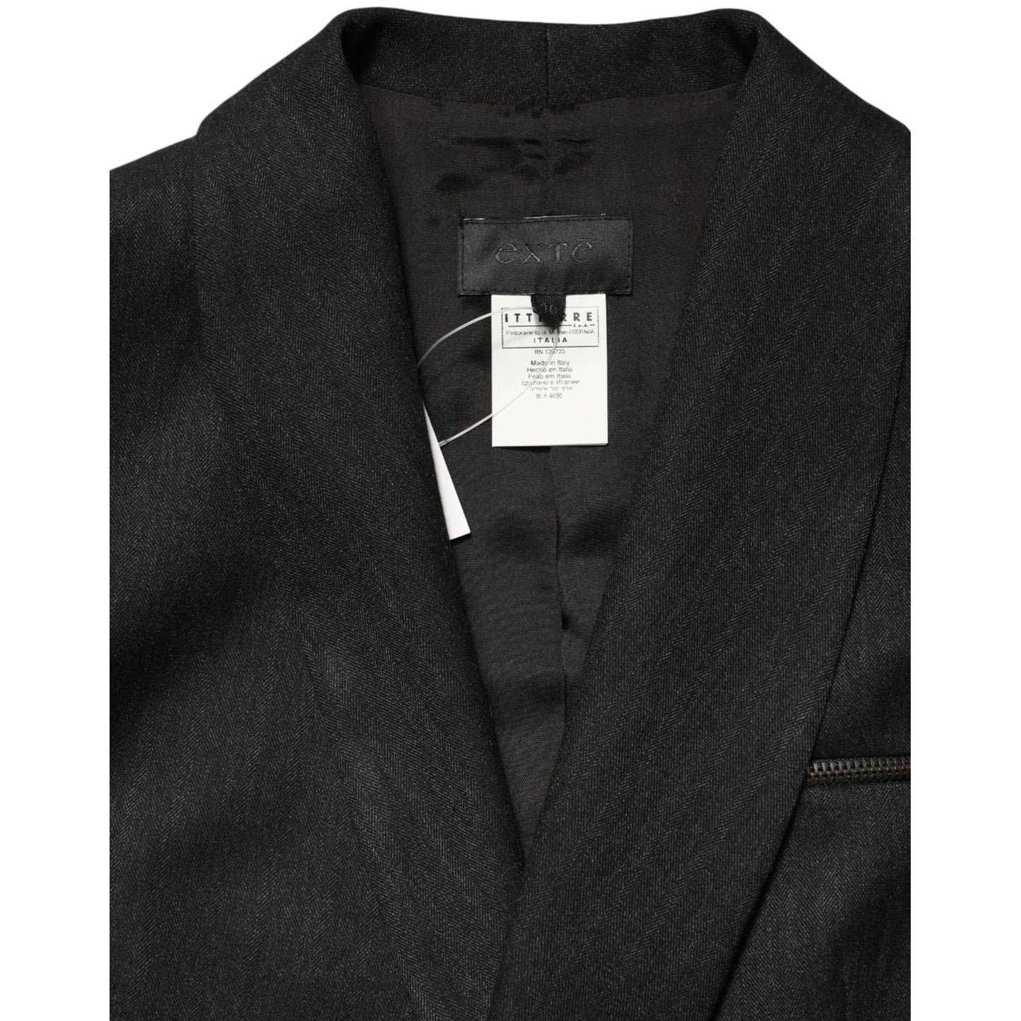 Exte Black Double Breasted Pants Blazer Jacket 2 Piece Suit