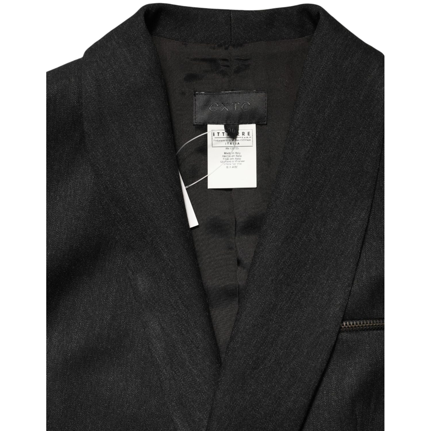 Exte Black Double Breasted Pants Blazer Jacket 2 Piece Suit