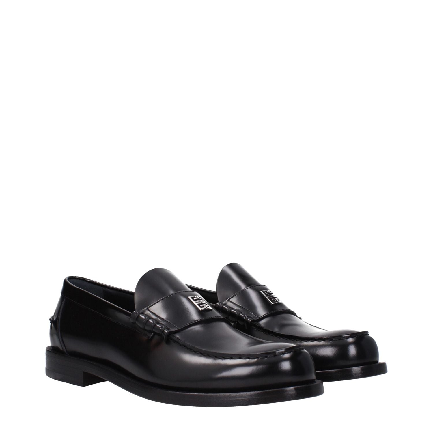 Givenchy Black Leather Slip-On Loafers