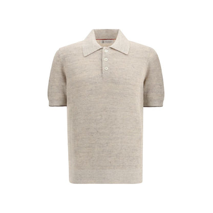 Brunello Cucinelli Beige Cotton Polo Shirt