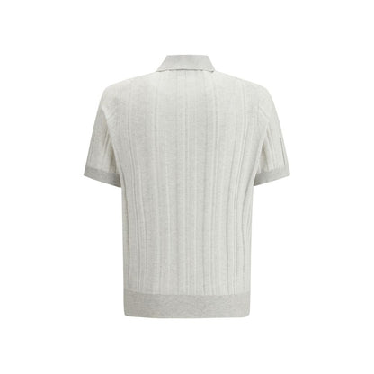 Brunello Cucinelli Gray Cotton Polo Shirt