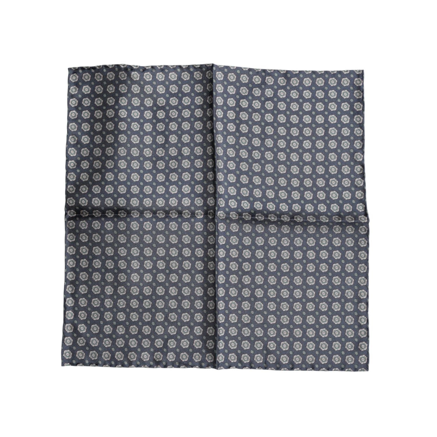 Dolce & Gabbana Blue Patterned Silk Square Handkerchief Scarf