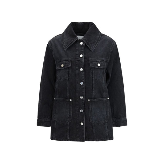 Ganni Black Cotton Denim Jacket