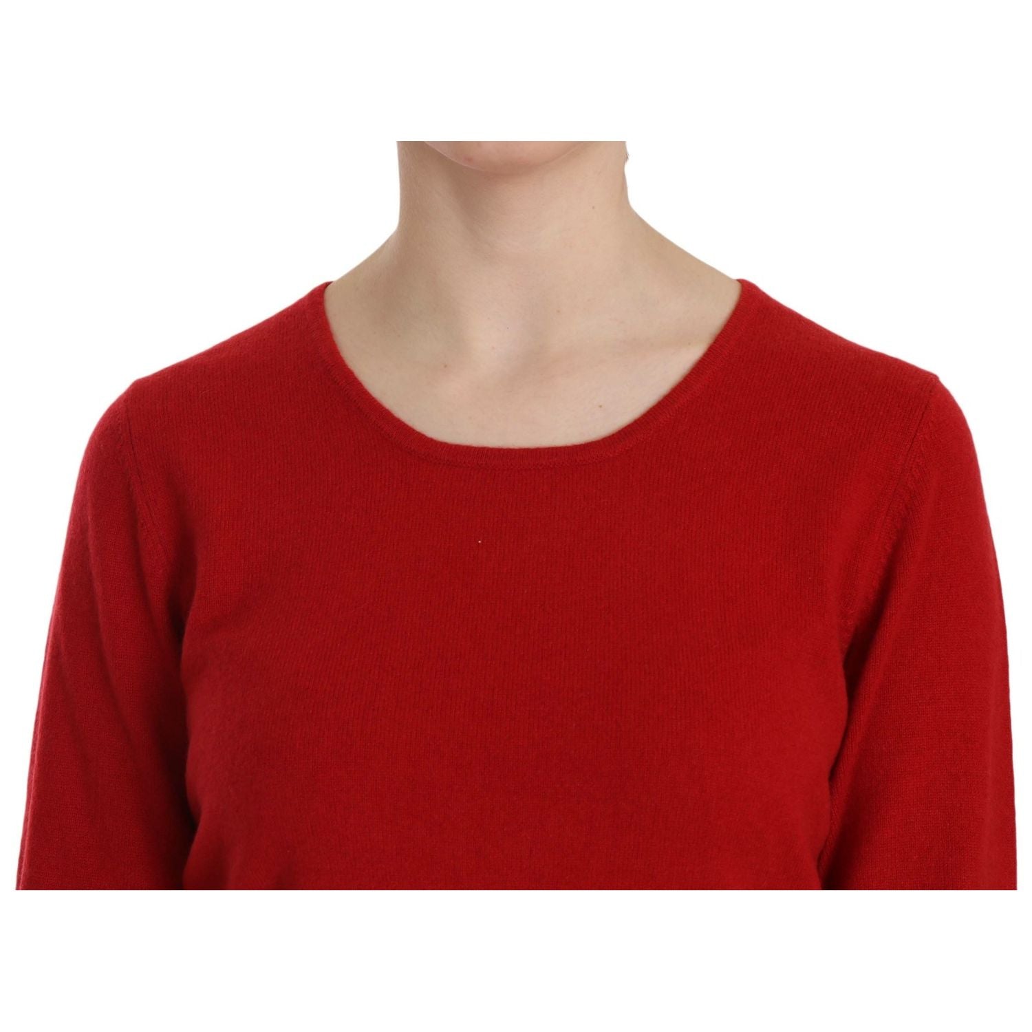 MILA SCHÖN Cashmere Red Round Neck Pullover Top Sweater