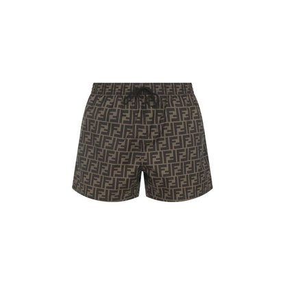 Fendi Brown Polyester Swim Shorts