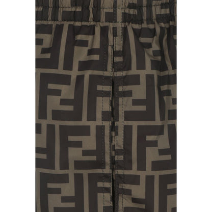 Fendi Brown Polyester Swim Shorts