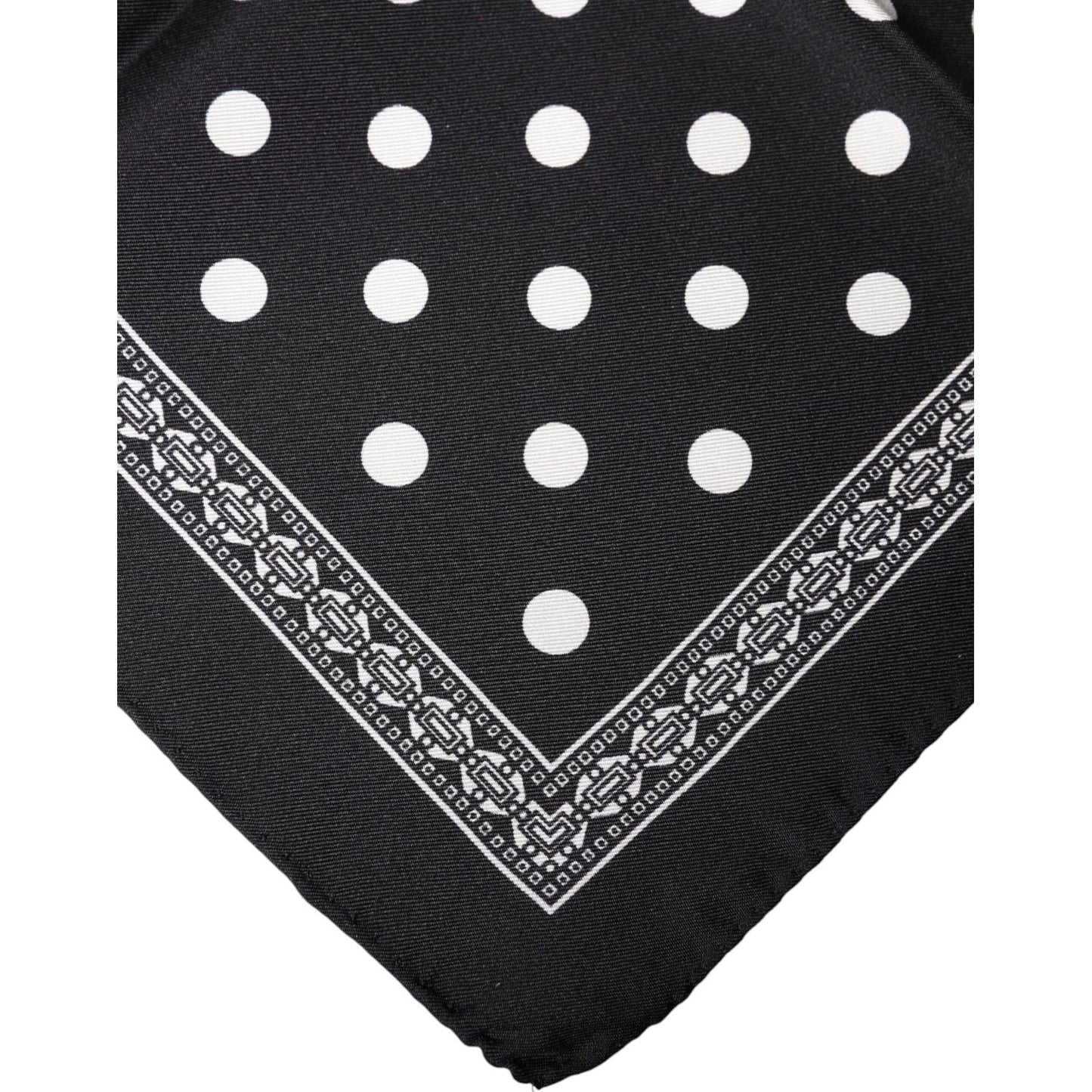 Dolce & Gabbana Black Polka Dot Square Handkerchief Scarf
