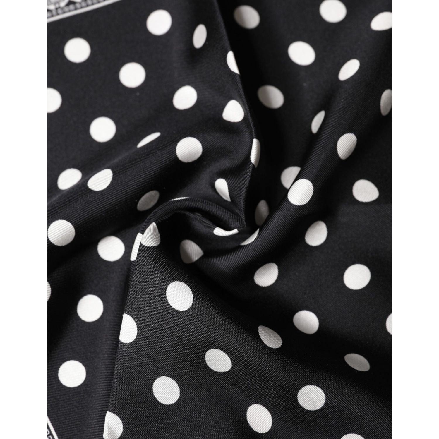 Dolce & Gabbana Black Polka Dot Square Handkerchief Scarf