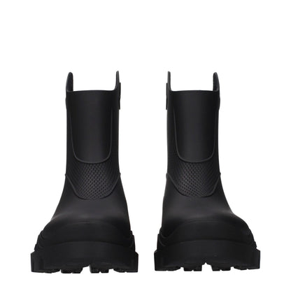 Moncler Black Cotton Ankle Boots