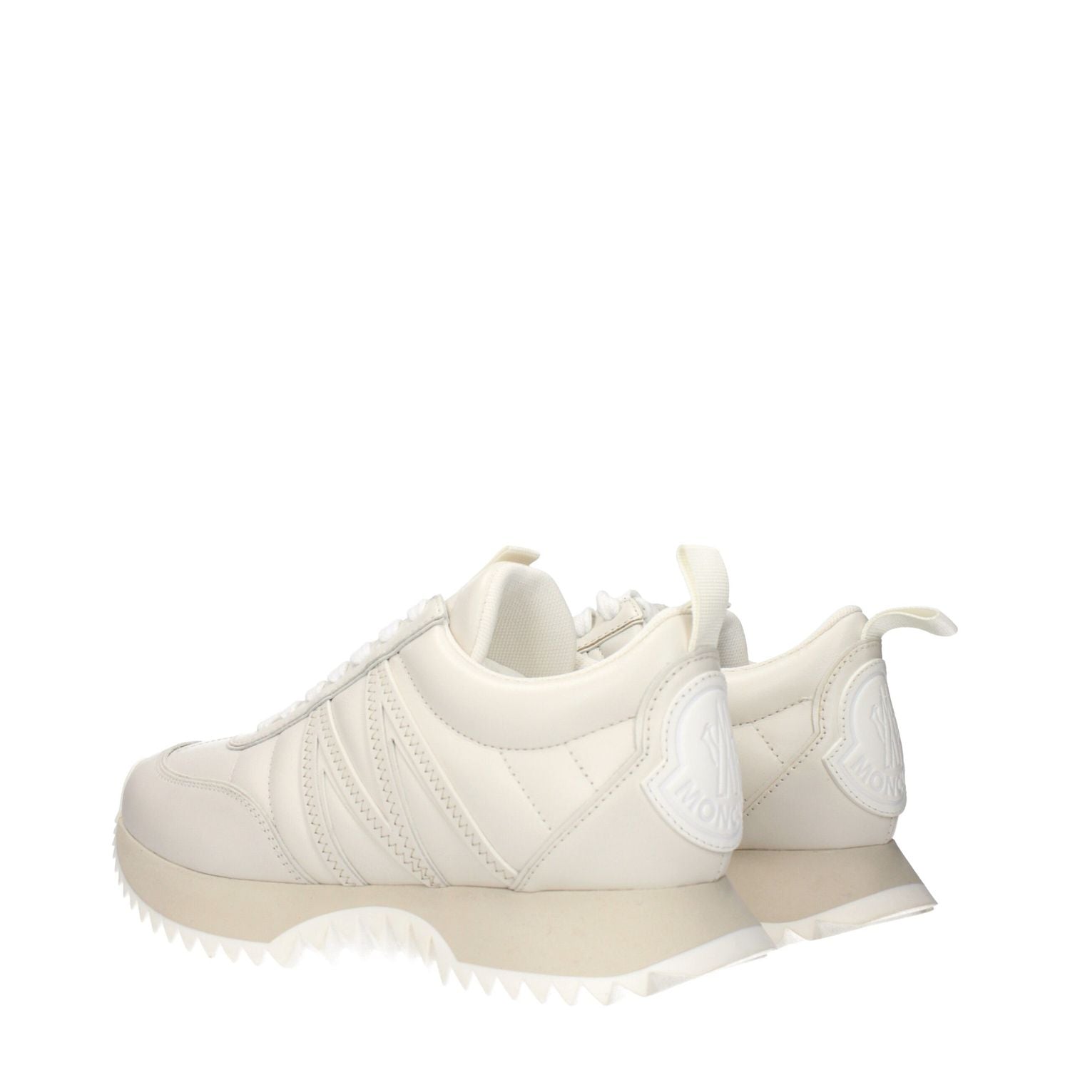 Moncler Beige Leather Low Top Sneakers