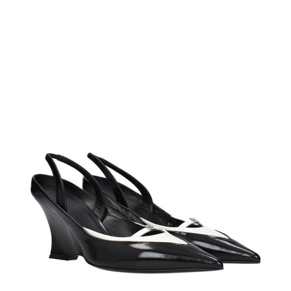 Givenchy Black Leather Wedge Sandals