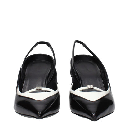 Givenchy Black Leather Wedge Sandals