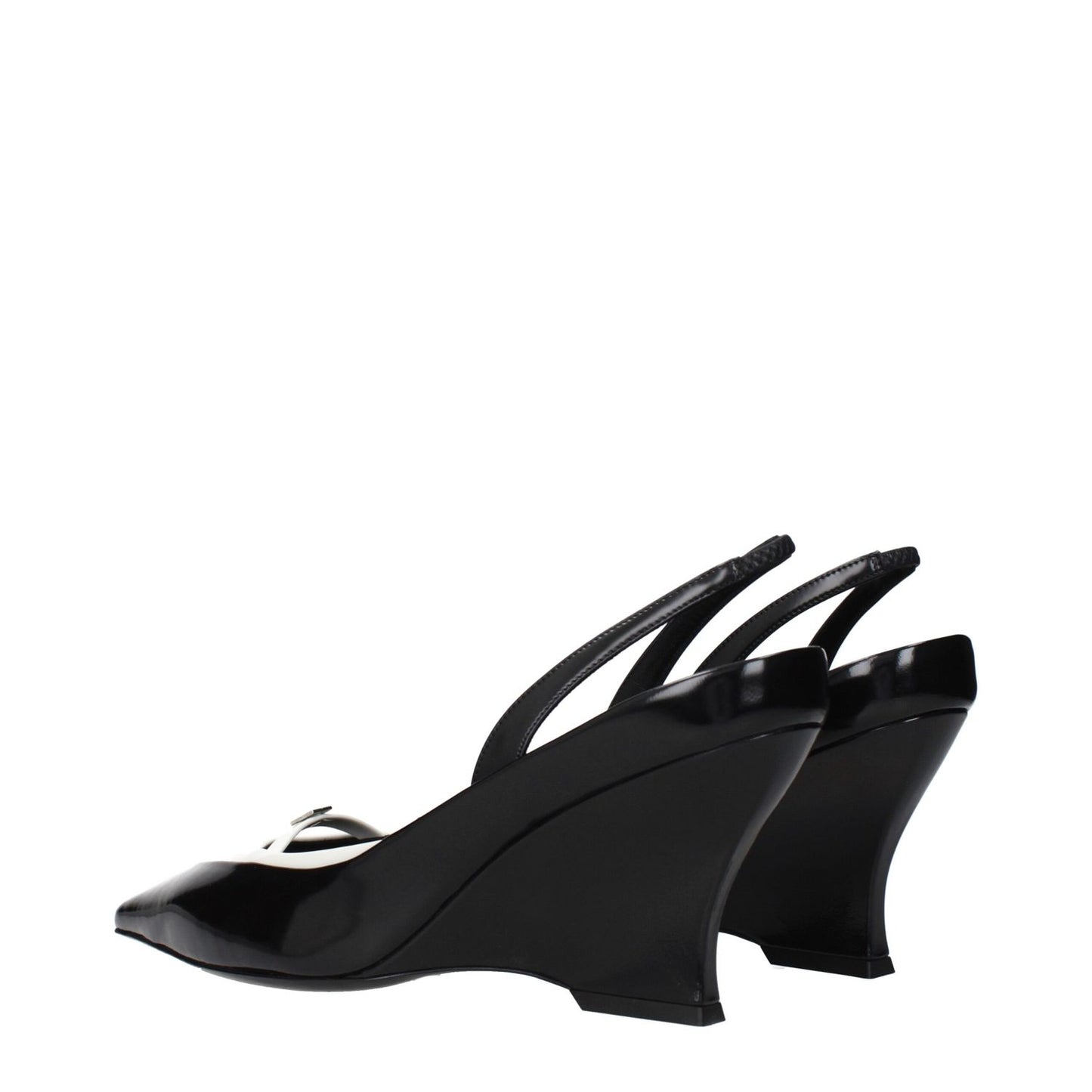 Givenchy Black Leather Wedge Sandals