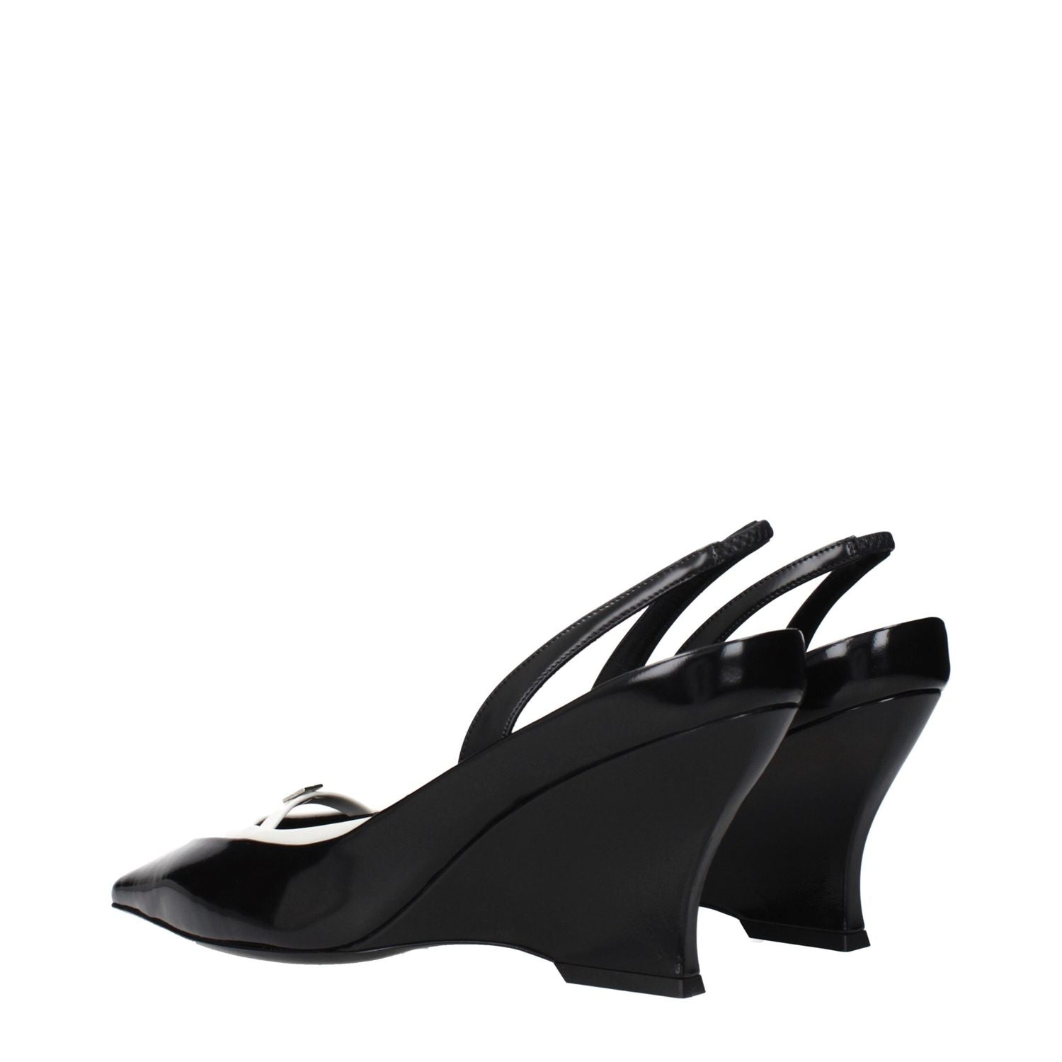 Givenchy Black Leather Wedge Sandals