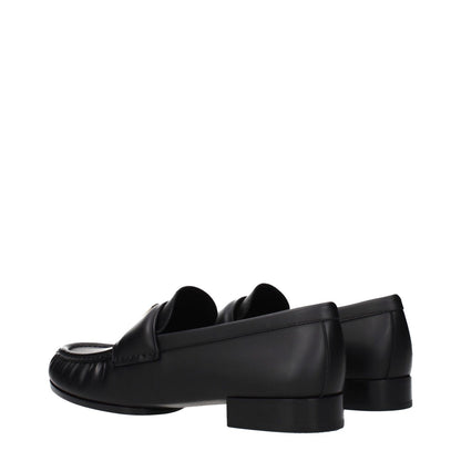 Givenchy Black Leather Slip-On Loafers