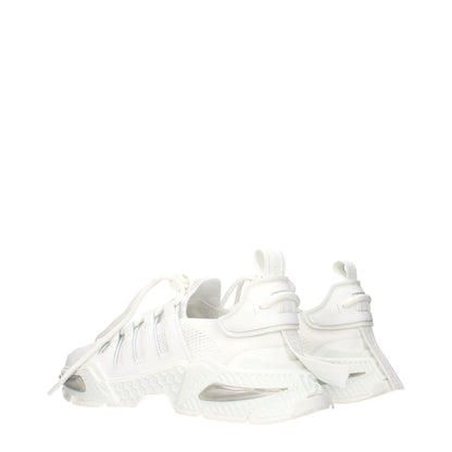 Dolce & Gabbana White Fabric Athletic Sneakers