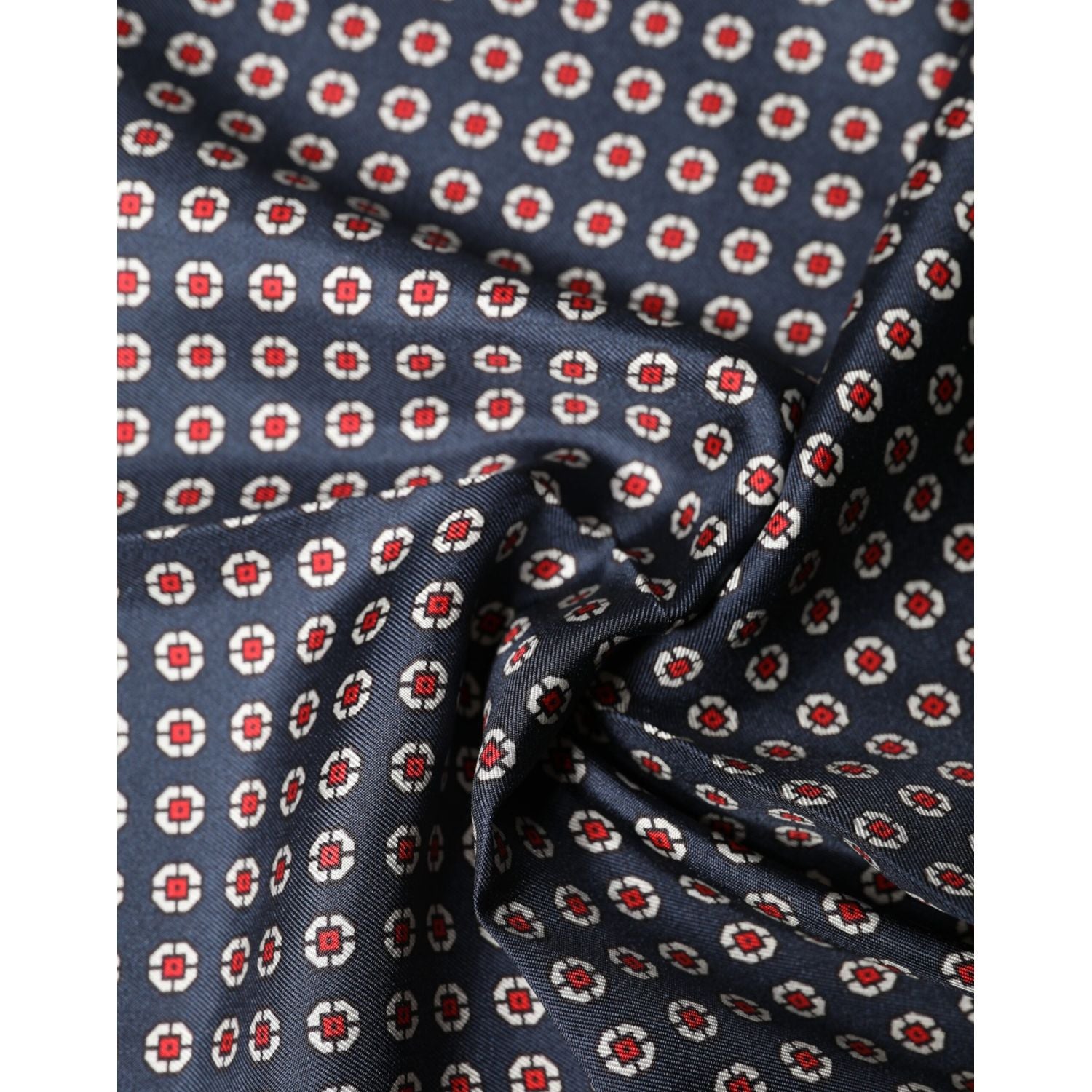 Dolce & Gabbana Blue Patterned Silk Square Handkerchief Scarf