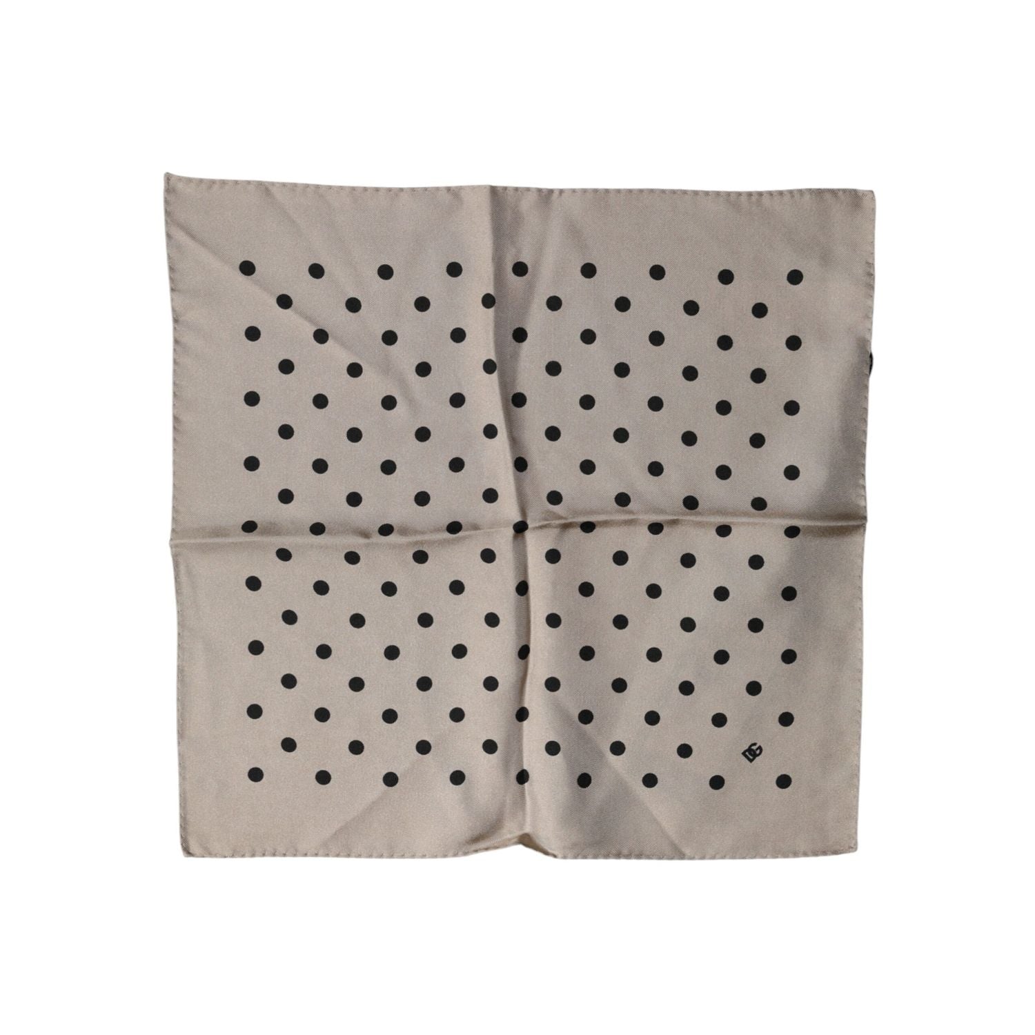 Dolce & Gabbana Brown Polka Dot Square Handkerchief Scarf