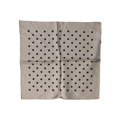 Dolce & Gabbana Brown Polka Dot Square Handkerchief Scarf