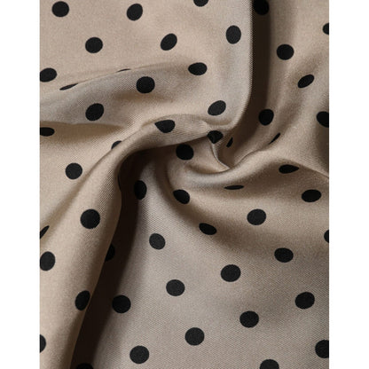 Dolce & Gabbana Brown Polka Dot Square Handkerchief Scarf